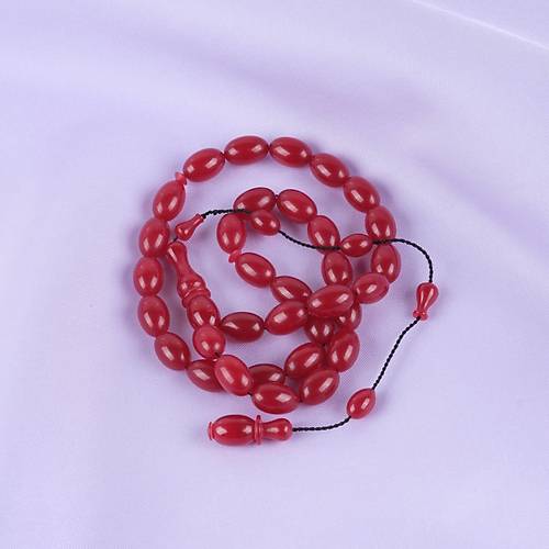 Zar Kehribar Beyzi Kesim 7.5x11.5mm Tesbih -Vine