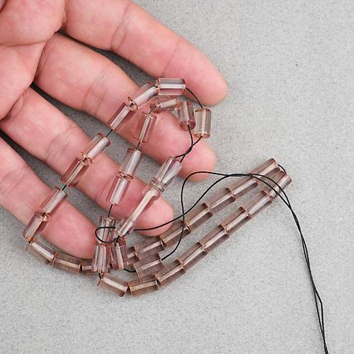 S�kma Kehribar Kesme Kesim 6x10mm Tesbih P�sk�ls�z �effaf Siyah