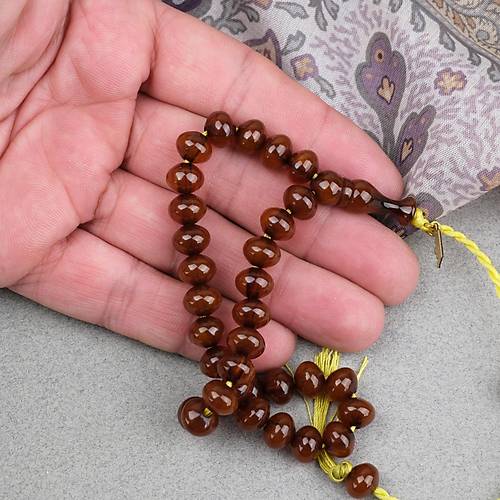 Omari S�kma Kehribar �stanbul Kesim Oturtma �mameli Bilek Boy Sistemli 7x9mm Tesbih