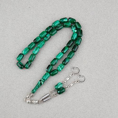 S�kma Kehribar Kaps�l Kesim Alpaka P�sk�ll� 7x11mm Tesbih