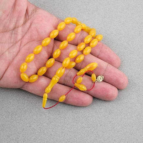 Kadim Katalin Eski Obje Usta ��i �mzal� Arpa Kesim 6x11mm Tesbih