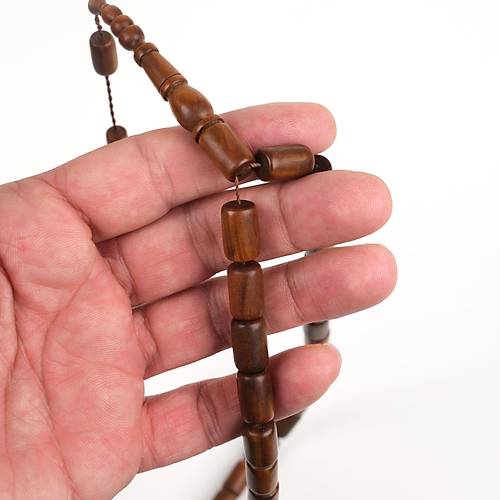 Kahverengi Plesenk Aac Yumuak Kesme Kesim 9x14mm Tesbih