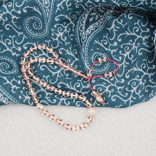 S�kma Kehribar Beyzi Kesim Sistemli Bilek Boy 5x8mm Tesbih �effaf