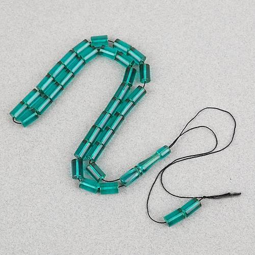 Ate� Kehribar Kesme Kesim 7x11mm Tesbih - �effaf Ye�il