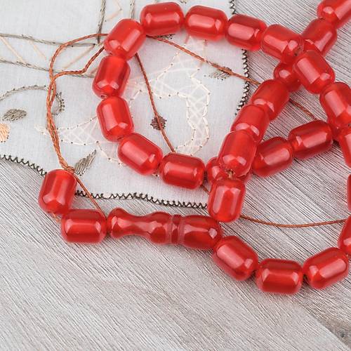 S�kma Kehribar Kaps�l Kesim 9x12mm Tesbih - Portakal P�sk�ls�z