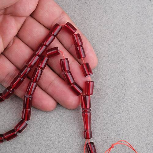 U�ak Cam� Kesme Kesim 7x10mm Tesbih P�sk�ls�z �effaf Koyu K�rm�z�