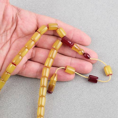 S�kma Kehribar Kaps�l Kesim 8x11mm Tesbih