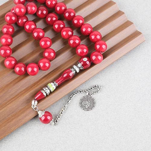 S�kma Kehribar �zel G�m�� Nak�� �mame Bas�k K�re Kesim 12x13mm Tesbih