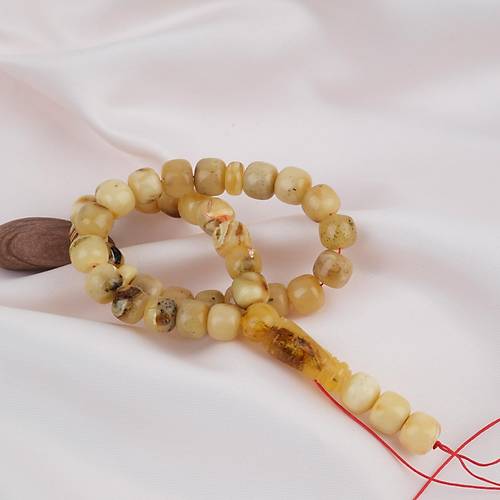 Damla Kehribar Bilek Boy Tekerlek Kesim 10x8mm Tesbih