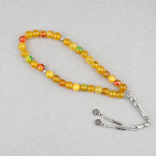 Akik Ta�� K�re Kesim 10mm Tesbih Alpaka P�sk�ll�