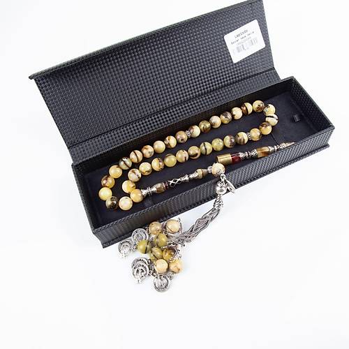 Seccar Kaya Damla 925 Ayar G�m�� P�sk�l K�re Kesim 11.5mm Tesbih  (72gr) + A��zl�k 8gr Hediye