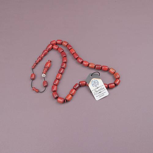 K�rm�z� Sandal A�ac� Usta ��i �mzal� Kaps�l Kesim 10x13mm Tesbih