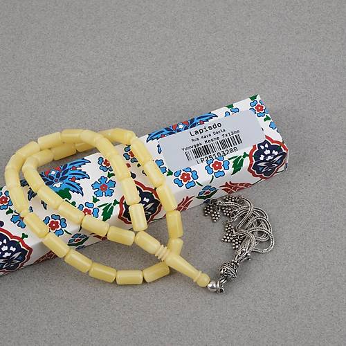 Rus Kaya Damla Kehribar 925ayar G�m�� P�sk�l Yumu�ak Kesme Kesim 7x13mm Tesbih