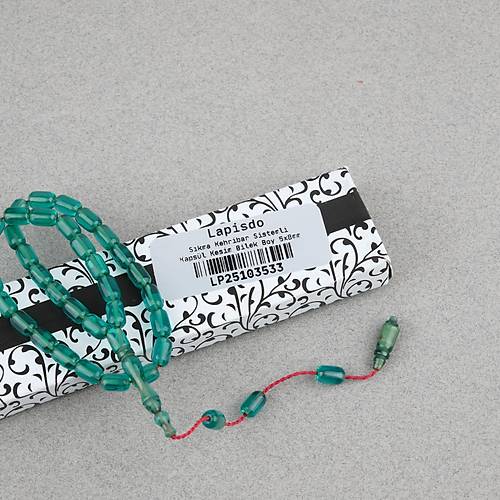 S�kma Kehribar Kaps�l Kesim Sistemli Bilek Boy 5x8mm Tesbih Ye�il