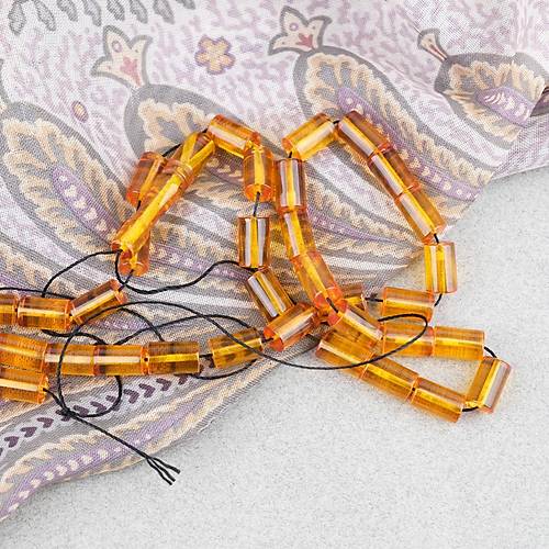 Ate� Kehribar Kesme Kesim 6x10mm Tesbih P�sk�ls�z