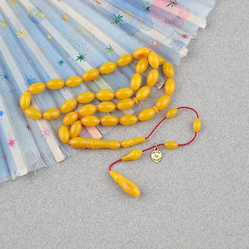 Kadim Katalin Eski Obje Usta ��i �mzal� Arpa Kesim 6x11mm Tesbih