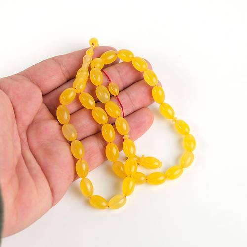 Katalin Beyzi Kesim 7.5x12mm Tesbih -Sar