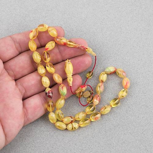 Kadim Katalin Eski Obje Usta ��i �mzal� Beyzi Kesim 7x11mm Tesbih