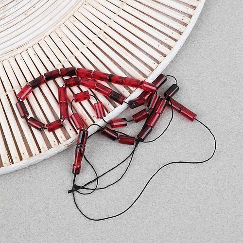 S�kma Kehribar Bilek Boy Kesme Kesim 5x9mm Tesbih-Bordo