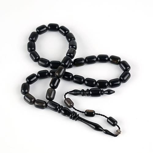Bufalo Boynuzu Kapsl Kesim 9x13mm Tesbih - Siyah