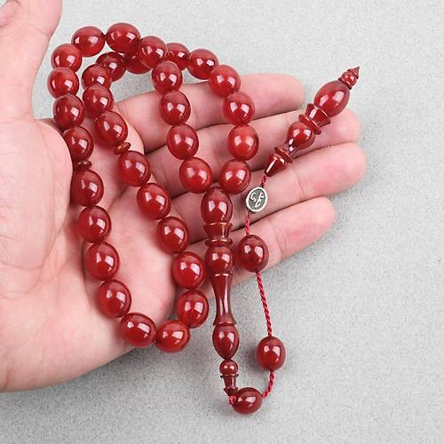 Skma Kehribar Usta i mzal Tombul Beyzi Kesim 11x13mm Tesbih