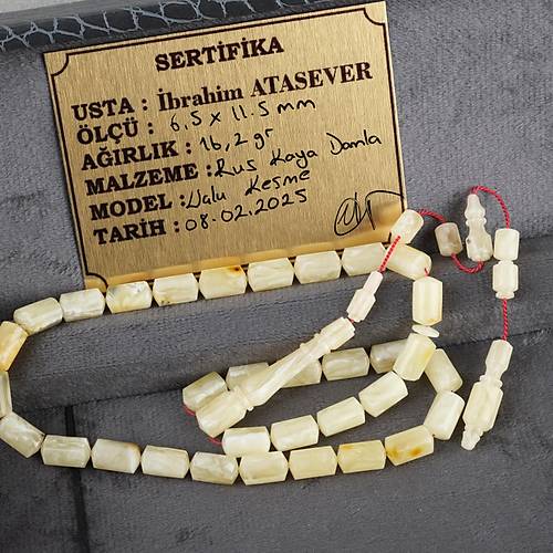 Rus Tek Kaya Damla Usta i Ulu Kesme Kesim 6.5x11.5mm Tesbih