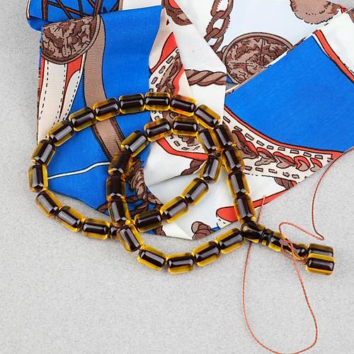 Ate� Kehribar Kaps�l Kesim 9x12mm- Siyah Sar� P�sk�ls�z