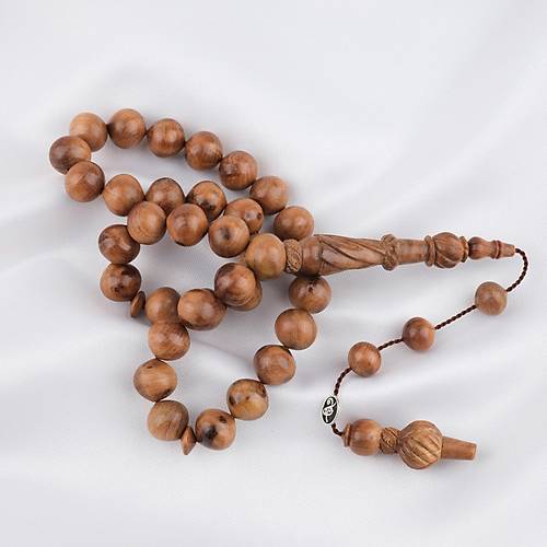 Thuya Burl A�ac� Do�al Kekik Kokulu Usta ��i �mzal� K�re Kesim 11mm Tesbih