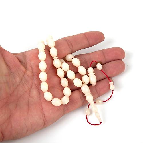Katalin Beyzi Kesim 7x11 mm Tesbih -Beyaz