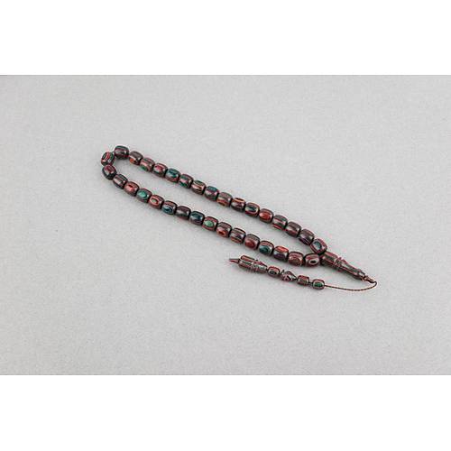 Kafur A�ac� Kaps�l Kesim 11x12mm Tesbih - Ye�il Turuncu