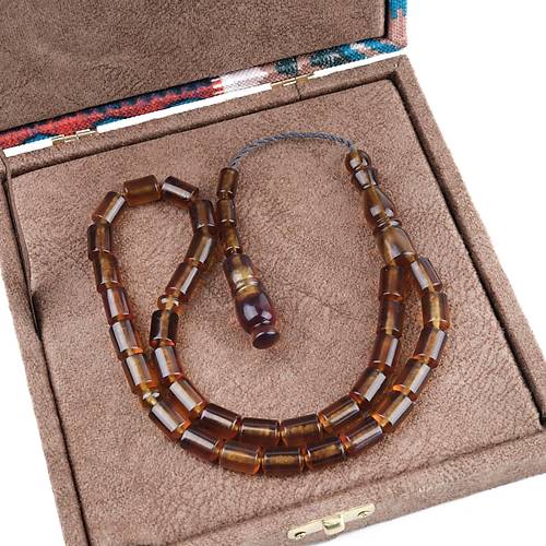 Sumatra Kaya Damla Kehribar Kapsl Kesim 9.5x14mm Tesbih