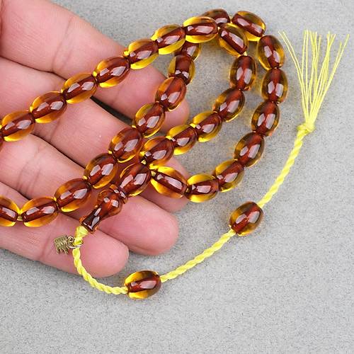 Omari Ate� Kehribar Beyzi Kesim Oturtma �mameli Sistemli 8.5x11mm Tesbih