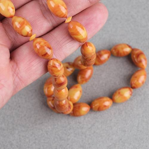 Katalin Bel�ika Dinlenmi� �ubuk Usta ��i �mzal� Yumurta Kesim 8x14mm Tesbih