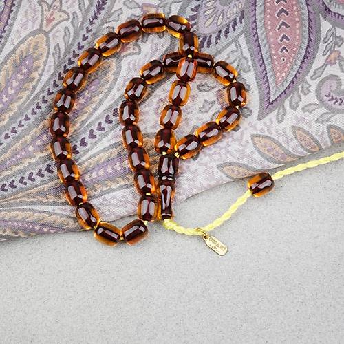 Omari Ate� Kehribar Kaps�l Kesim Oturtma �mameli Sistemli 7.5x10mm Tesbih