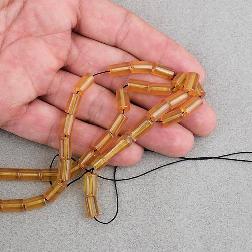 S�kma Kehribar Kesme Kesim 6x10mm Tesbih P�sk�ls�z