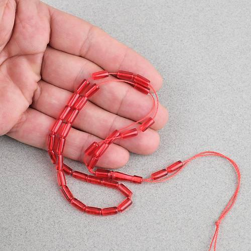 U�ak Cam� Kesme Kesim 4x8mm Tesbih -K�rm�z�