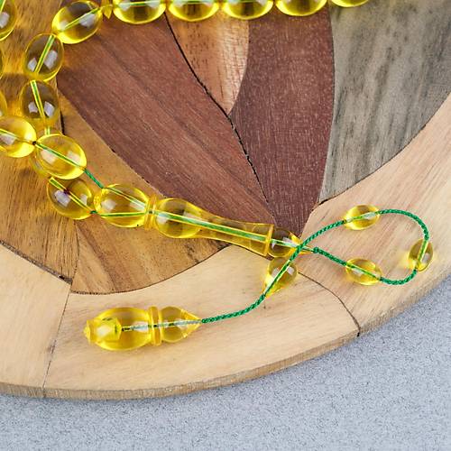 Eski Heykel Obje Osmanl� Ate� Kehribar Beyzi Kesim 8x11mm Tesbih