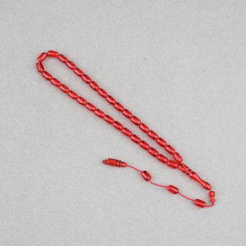 Ate� Kehribar Kaps�l Kesim Sistemli Bilek Boy 5x8mm Tesbih K�rm�z�