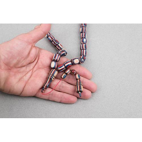 Kafur A�ac� Kaps�l Kesim 11x12mm Tesbih -Mavi Krem