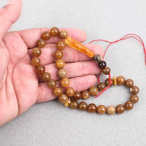 Damla Kehribar Bilek Boy K�re Kesim 8.5mm Tesbih