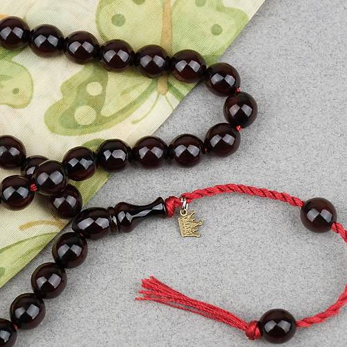 Omari S�kma Kehribar K�re Kesim Oturtma �mameli Sistemli 9mm Tesbih