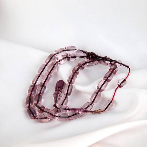 Ate Kehribar Frnl mame Kapsl Kesim 8x13mm Tesbih - effaf
