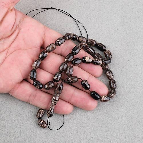S�kma Kehribar Kaps�l Kesim 7x11mm Tesbih P�sk�ls�z Kahverengi