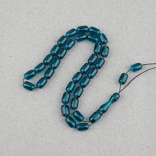 Ate� Kehribar Kaps�l Kesim 7x11mm Tesbih P�sk�ls�z Z�mr�t Ye�ili