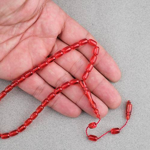 Ate� Kehribar Kaps�l Kesim Sistemli Bilek Boy 5x8mm Tesbih K�rm�z�