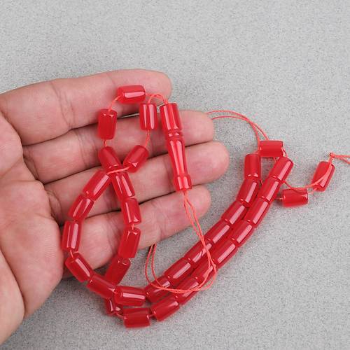 U�ak Cam� Kesme Kesim 7x10.5mm Tesbih - Mercan K�rm�z�