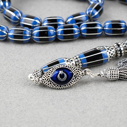 Erzurum Oltu 8 Yarma Katalin leme 925Ayar Gm Pskl, lemeli Nakka mame Kapsl Kesim 8x12mm Tesbih
