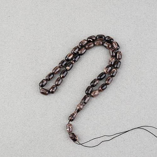 S�kma Kehribar Kaps�l Kesim 7x11mm Tesbih P�sk�ls�z Kahverengi