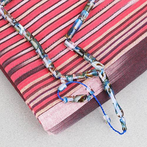 Arizona Katalin Sistemli Kesme Kesim 7x11mm Tesbih - Mavi Siyah