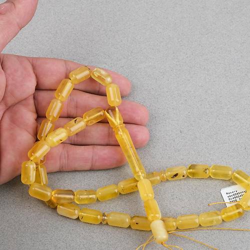 Kaya Damla Kehribar -Balt�k Kaps�l Kesim 8.5x14mm Tesbih